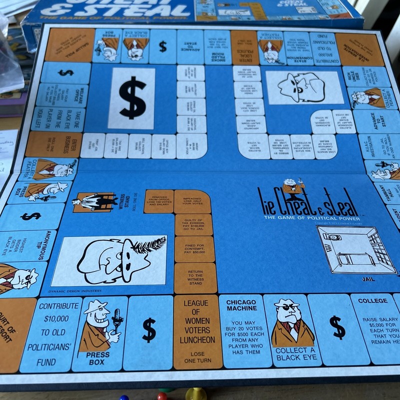 Lie Cheat and Steal The Game Of Political Power Vintage 1971 Reiss Board Game