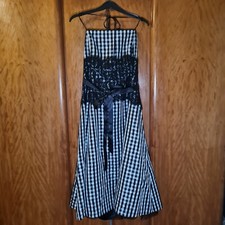 Gina Bacconi Gingham Tafetta Lined Sleeveless Summer / Party Dress