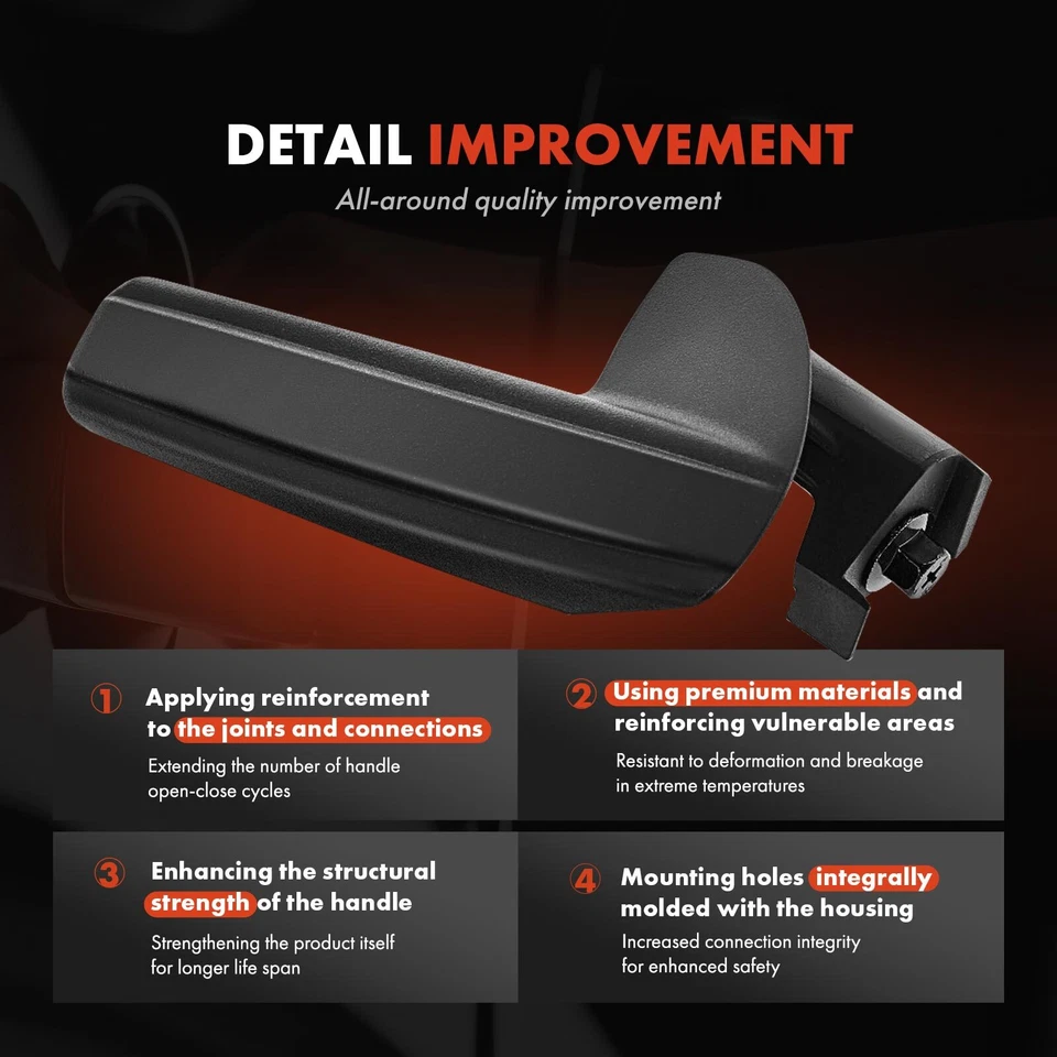 Manija de puerta interior negra para Freightliner 108SD Cascadia S2G lado del conductor delantero Foto 4 de 4