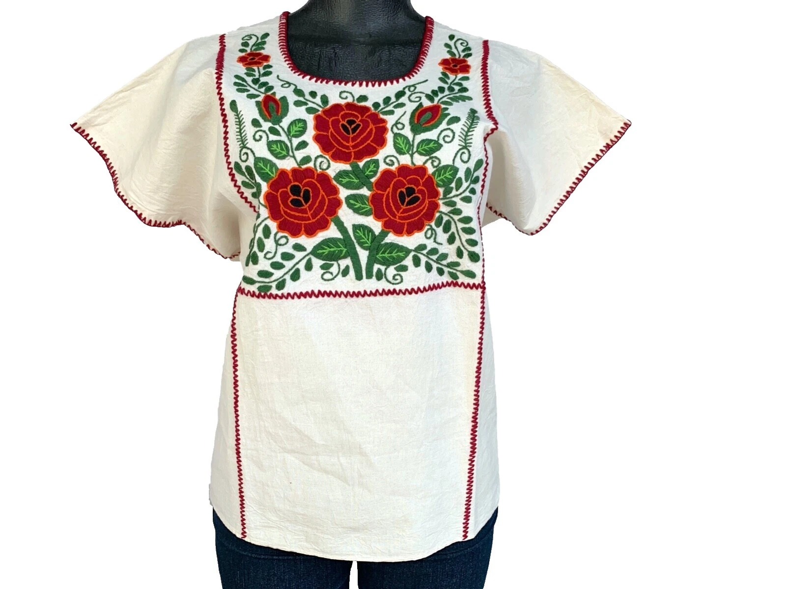 Blusa top Floral De Algodón Handmade para Mujeres