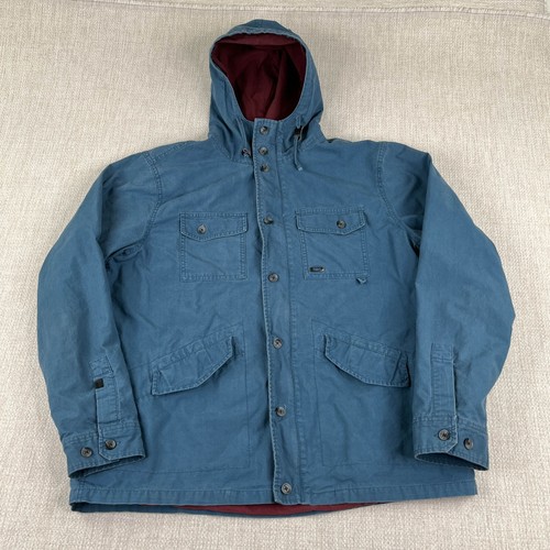 Oakley Full Zip Parka Military Jacket Men XL Blue Y2K Pockets Cargo Hooded Lined