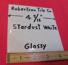 1 pc.  Stardust White: Speckled 4-5/16" Glossy Ceramic Tile by Robertson, clean