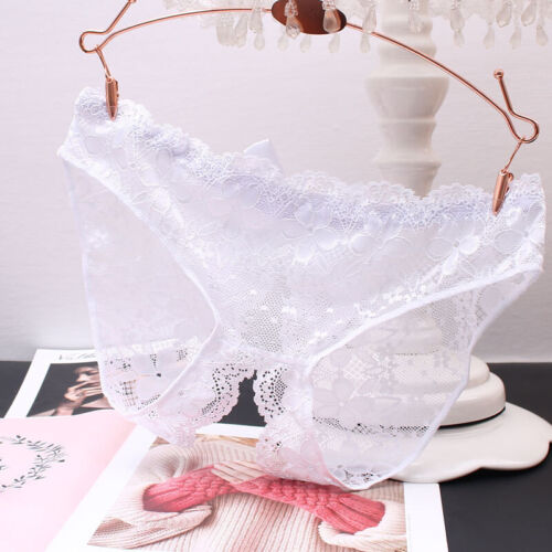 Women's Lace Panties Crotchless Underwear Thongs Lingerie G-string Floral Briefs - Photo 12/19