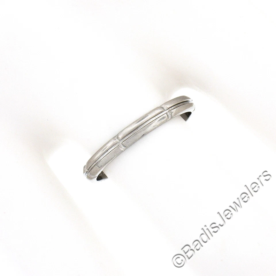 Anillo de boda apilable vintage de paladio de 2,45 mm pellizcado acanalado eternidad Foto 4 de 4