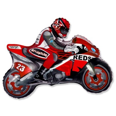 Rot Motorrad Racer Folienballon 32'' Geburtstag Party Event Deko