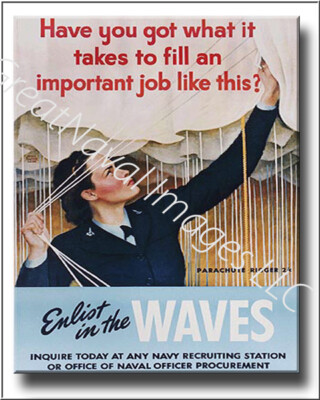 ENLIST in the WAVES Vintage Poster Canvas Print 2D