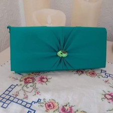 Emerald Green Debut Evening Bag Fully Lined with Popper Closure Wrist Strap