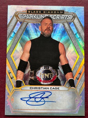 2024 AEW Black Diamond Sparkling Scripts AUTO Christian Cage #88494 | eBay