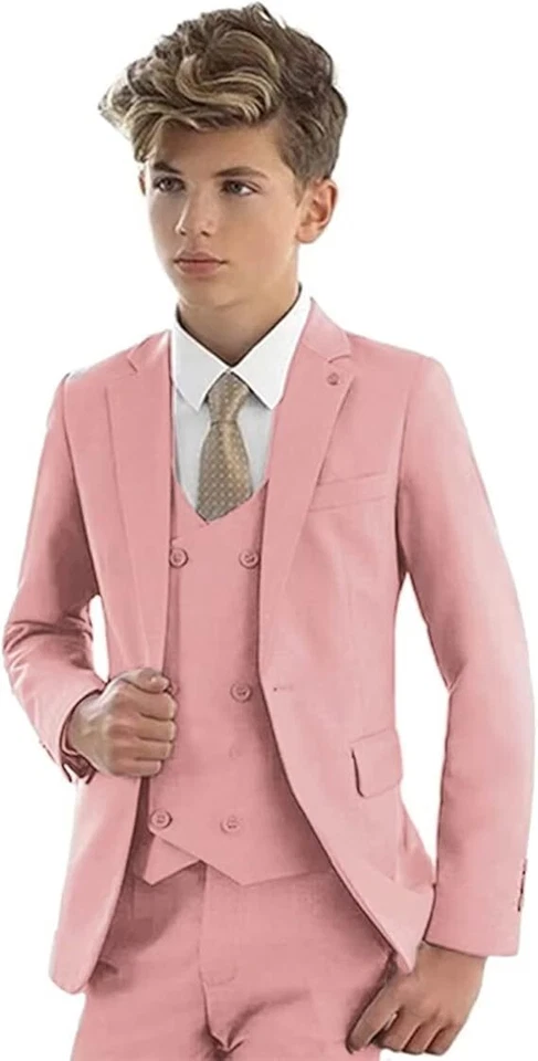 Traje para Niños Boda Esmoquin Calce Ajustado 3 Piezas Niños Formal Esmoquin Traje Niño Blazer Foto 4 de 4