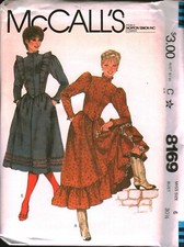 8169 Vintage McCalls SEWING Pattern Misses 1980s Pullover Dress Western Dance FF