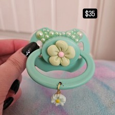 Green Flower Decor Adult Pacifier