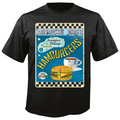 T-Shirt HAMBURGER CHEESEBURGER FRÜHSTÜCK AMERICAN DINER DIÄT ABNEHMEN KALORIEN