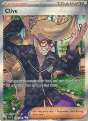 1X NM Clive - 227/091 - Illustration Rare - Paldean Fates