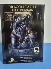 MEDIEVEL DRAGON Castle Sculpted Table Top Fountain Newport Coast NIB