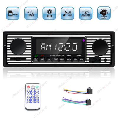 Car Radio Bluetooth Vintage FM MP3 Player USB Classic Stereo Audio