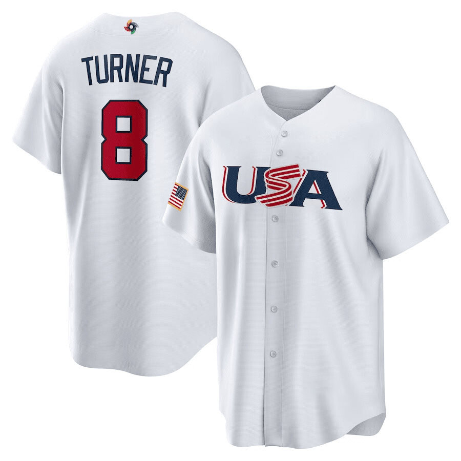 USA Baseball Team Trea Turner #8 Jersey 2023 World Baseball 