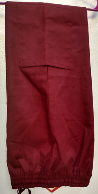 DENICE NWTS Cotton/polyester Wine color Elastic Waist Cargo Pants Sz L