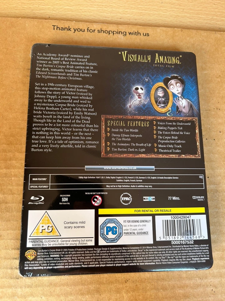 TIM BURTON'S CORPSE BRIDE - Rare UK Reg Free BLU-RAY STEELBOOK NEW & SEALED - Image 2 of 4