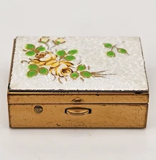 "Mini" Jade Enamel Powder Compact- Vintage *RARE* Trinket Box