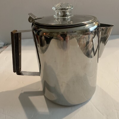Stainless Steel Percolator Coffee Pot Stansport Survival Off-road Camping 9 Cup