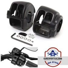 Black Hand Control Switch Housing Covers For Harley Touring Road King FLHR 96–13