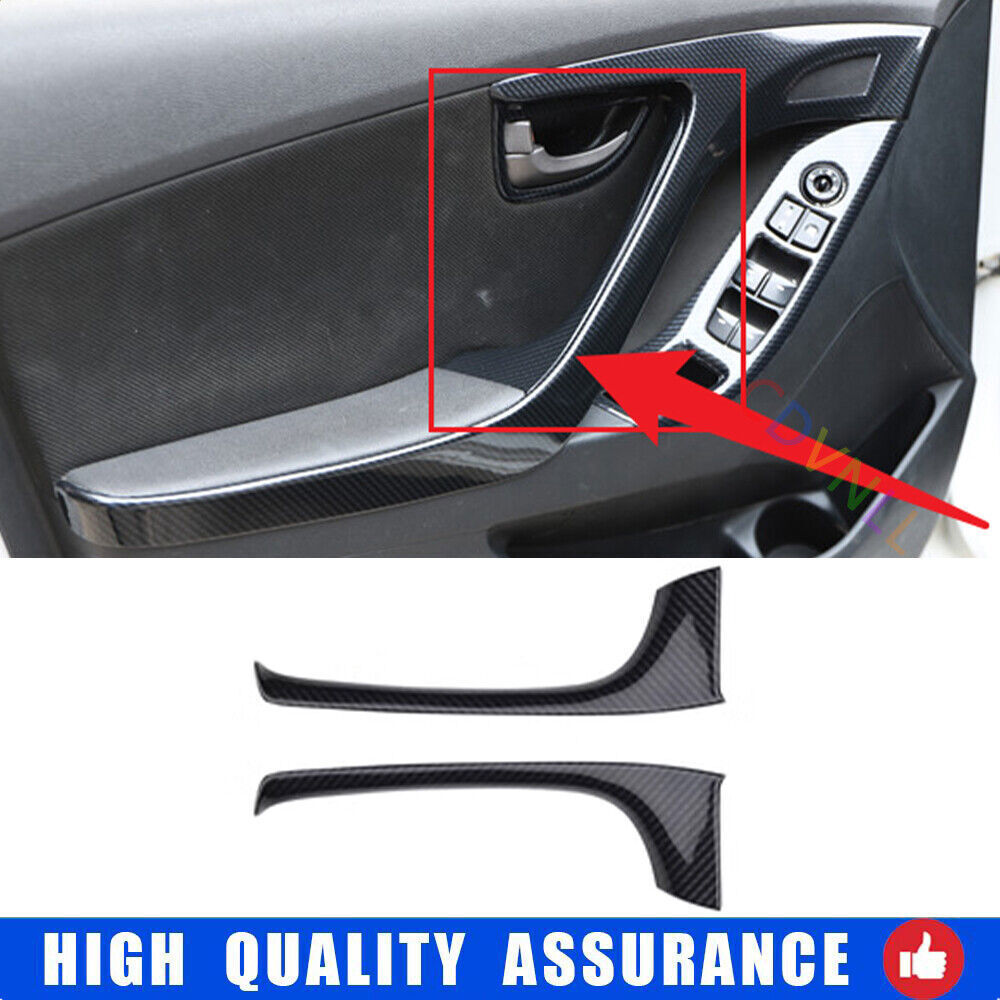 For Hyundai Elantra 2011-2016 Carbon Fiber ABS Inner Door Handle Lock Cover Trim