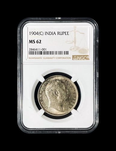 INDIA, British. 1904, Rupee, Silver - NGC MS62 - Calcutta - Picture 2 of 6