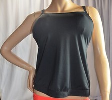 NWT 74 Athleta Size 36B/C 36 B C Black Cross Back Swim Tank Tankini Top 405802