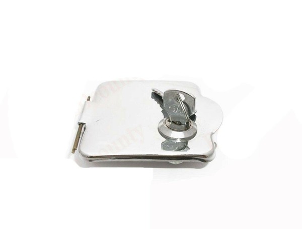 Neu Lambretta Flap-Verriegelung Kraftstofftank Schloss Verchromt Mit SchlüSsel-image