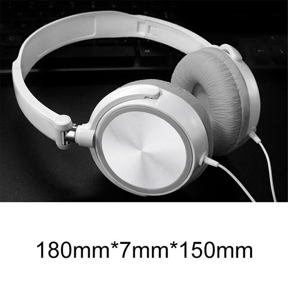 3.5mm Wired Headphones Over Ear Headsets Bass Stereo Earphone With Microphone - Image 2 of 4