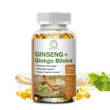 Ginkgo Biloba  Ginseng Extract Red Panax Support Focus Brain Memory Metabolism