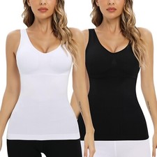 Cami with Built in Bra Padded Compression Shapewear Tank Top Women Body Shaper