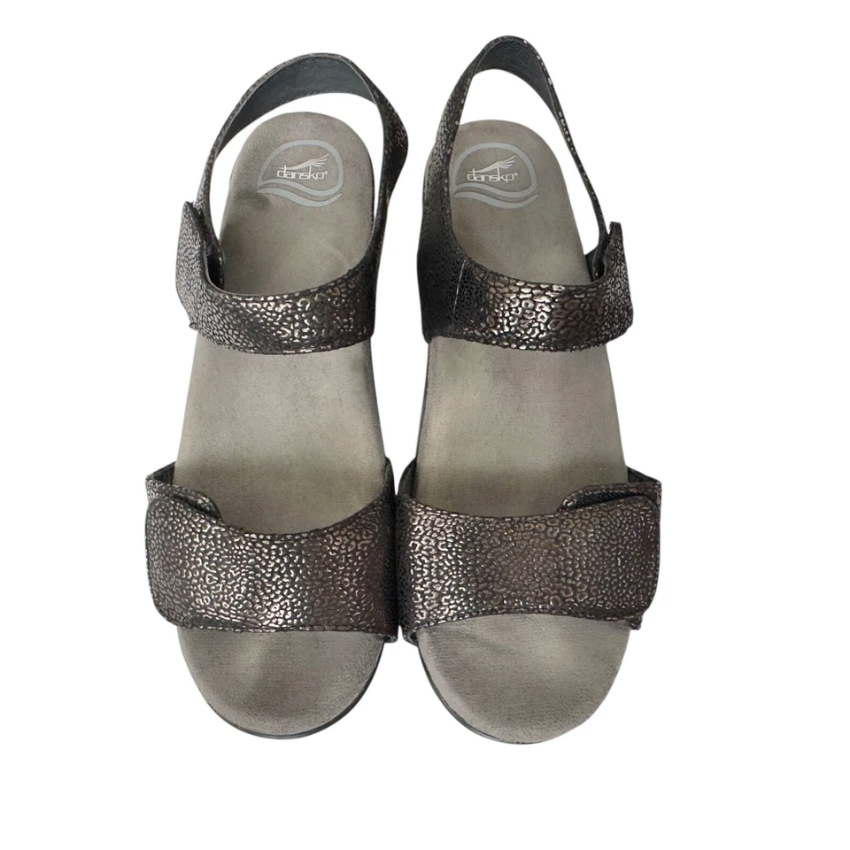Sandalias Dansko Sonnet para mujer 41 10,5 EE. UU. negras brillantes correas de cuero con cordones Foto 2 de 4