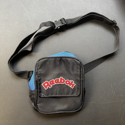 Vintage Reebok Crossbody Shoulder Bag 90s 1991 Retro Black Blue