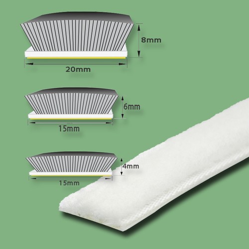 White Extra Wide Draught Excluder, Brush Seal, Sash, Casement Doors