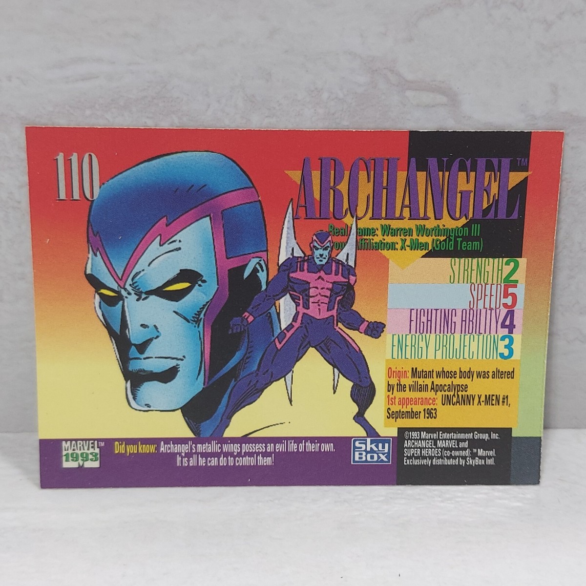 1993 Skybox Marvel Super Heroes #110 Archangel Trading Card | eBay