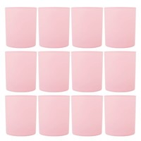 Kerzenglas 12 StüCk Rosa Matt 300 Ml, Als Deko, Teelicht & Trinkglas, Glas
