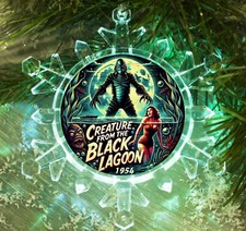Creature From The Black Lagoon Snowflake Lit Holiday Christmas Tree Ornament
