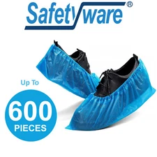 Safetyware CPE Anti-Skid Waterproof Disposable Shoe Covers Protector Bulk