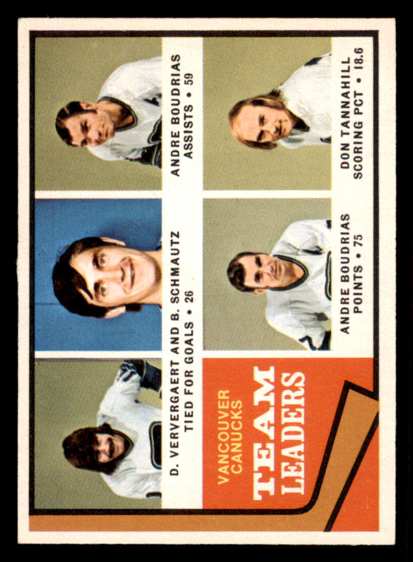 1974-75 O-Pee-Chee #117 Dennis Ververgaert/Bobby Schmautz/Andre Boudrias/