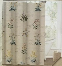 Le Printemps Floral Fabric Shower Curtain 72" x 72" NIP