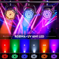 1PC 270W Waterproof Par Light 18LED RGBWA UV DMX512 Beam Wash Lighting DJ Stage