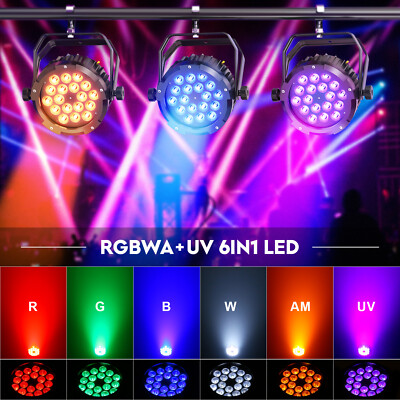 Waterproof 18LED 270W Par Light RGBWA+UV 6 in 1 Dmx Stage Wash Light DJ w/Case