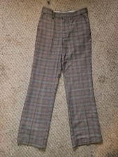 Vintage 60s 70s Talon Plaid Flare Trousers Pants Size S/M Retro Houndstooth