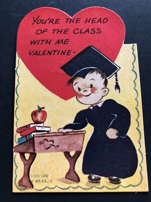 Vintage Die Cut Valentine Card Graduate Cute Boy Cap And Gown Desk Apple Books