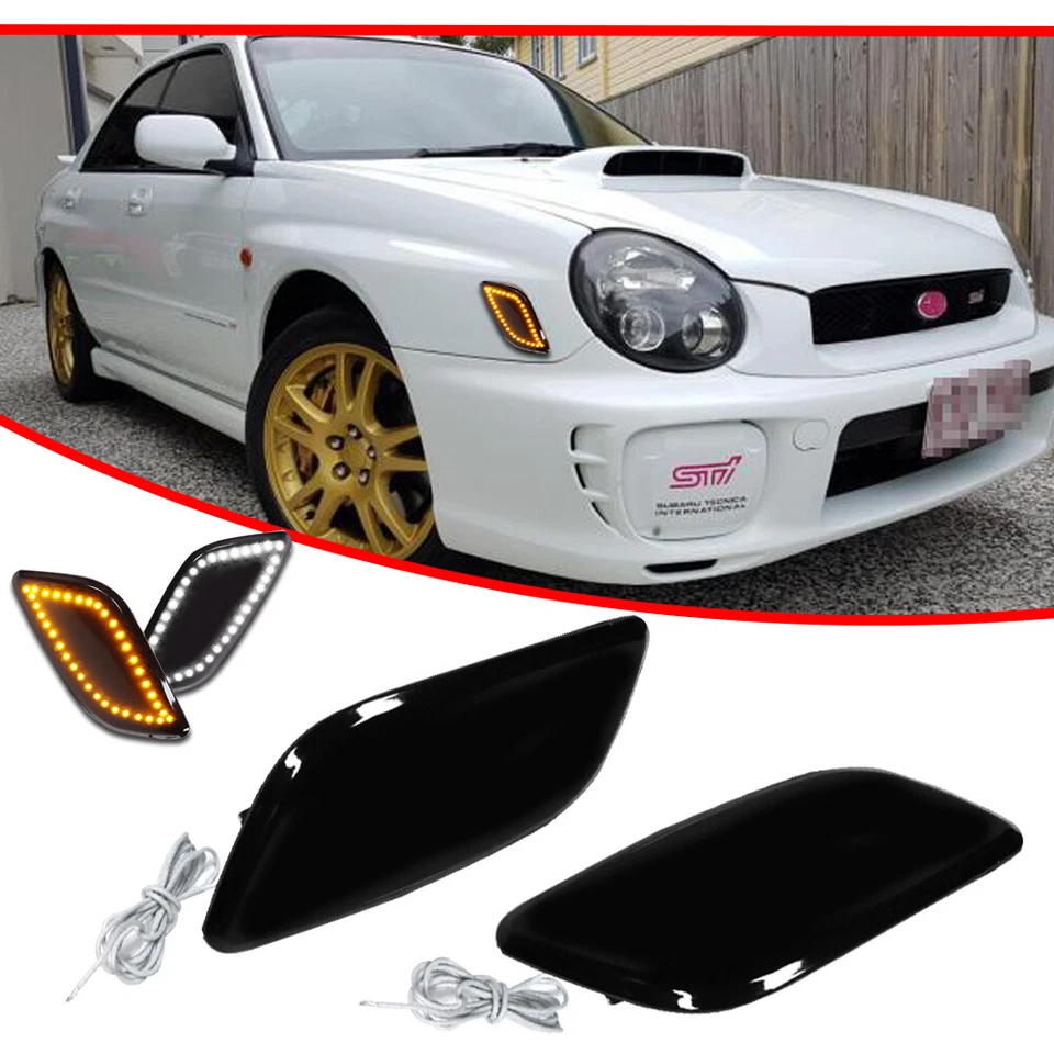 Luces LED marcadoras laterales de estacionamiento de esquina con interruptor de humo para 02-03 Subaru Impreza Foto 3 de 4