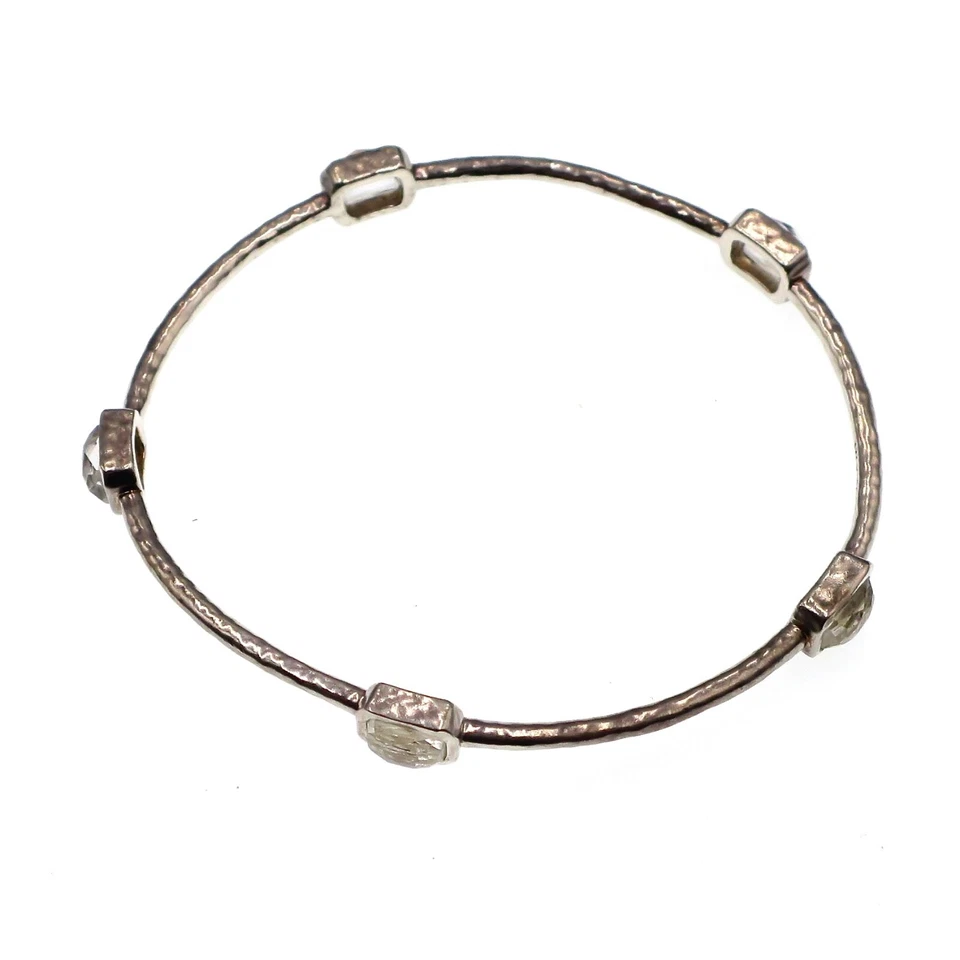 Pulsera brazalete IPPOLITA plata esterlina roca caramelo cuarzo transparente 5 estaciones Foto 3 de 4