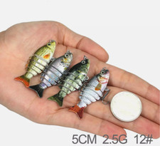 6pcs Mini Fishing Lure Swimbait 5cm/2.5g Crankbait Hard Bait Multi Jointed Lure
