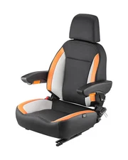 Forklift Seat Mower Tractor Seat Adjustable Back Seatbelt & Headrest Universal