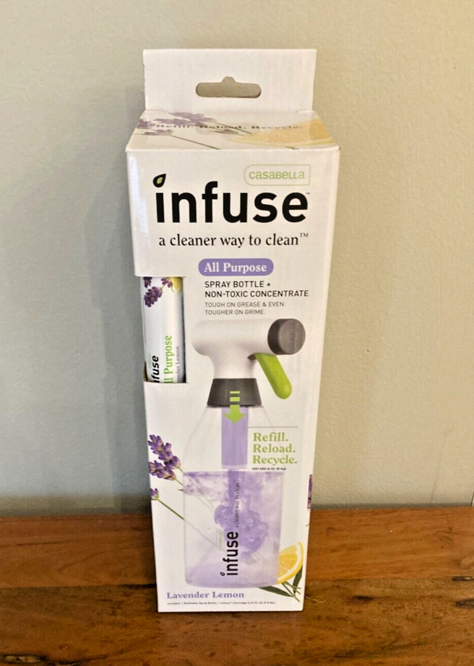 NEW IN BOX Casabella Infuse All Purpose Spray Bottle Lavender/Lemon